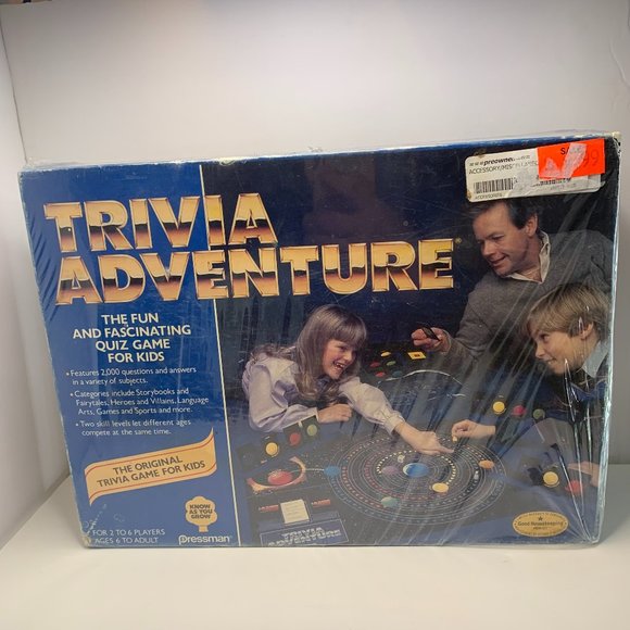 Trivia Adventure Quiz Pressman Board Game #2000 Vintage 1983 Original Seal ON! - Picture 1 of 6